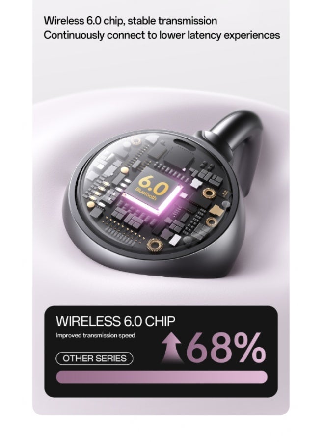 مُوطْمُوك  M156 سماعات أذن مفتوحة، صوت مكاني مقاوم للتسرب بالكامل، صوت HiFi مع تعزيز القاعدة، لاسلكي 6.0، مريح للارتداء طوال اليوم باللون الأسود - Image 4